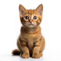 An adorable Burmese kitten (Felis catus) sitting with a curious expression.