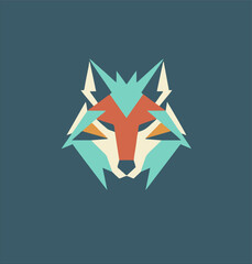 Fototapeta premium Abstract geometric head of a wolf.colorful in wpap style.