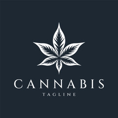 Cannabis vintage logo design vector illustration