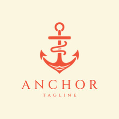 Obraz premium Anchor logo design vector illustration