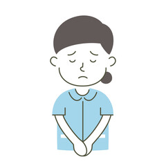 woman, nurse, medical care, simple, simple substance, human, illustration, vector, apologize, apology