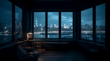From the vantage point of a room window, I utilize the ultra-wide-angle lens to capture an expansive view of the city.