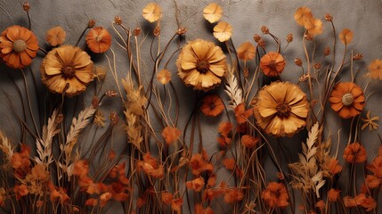 Asthetic dried flowers - obrazy, fototapety, plakaty