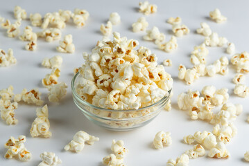 close up of popcorn texture background