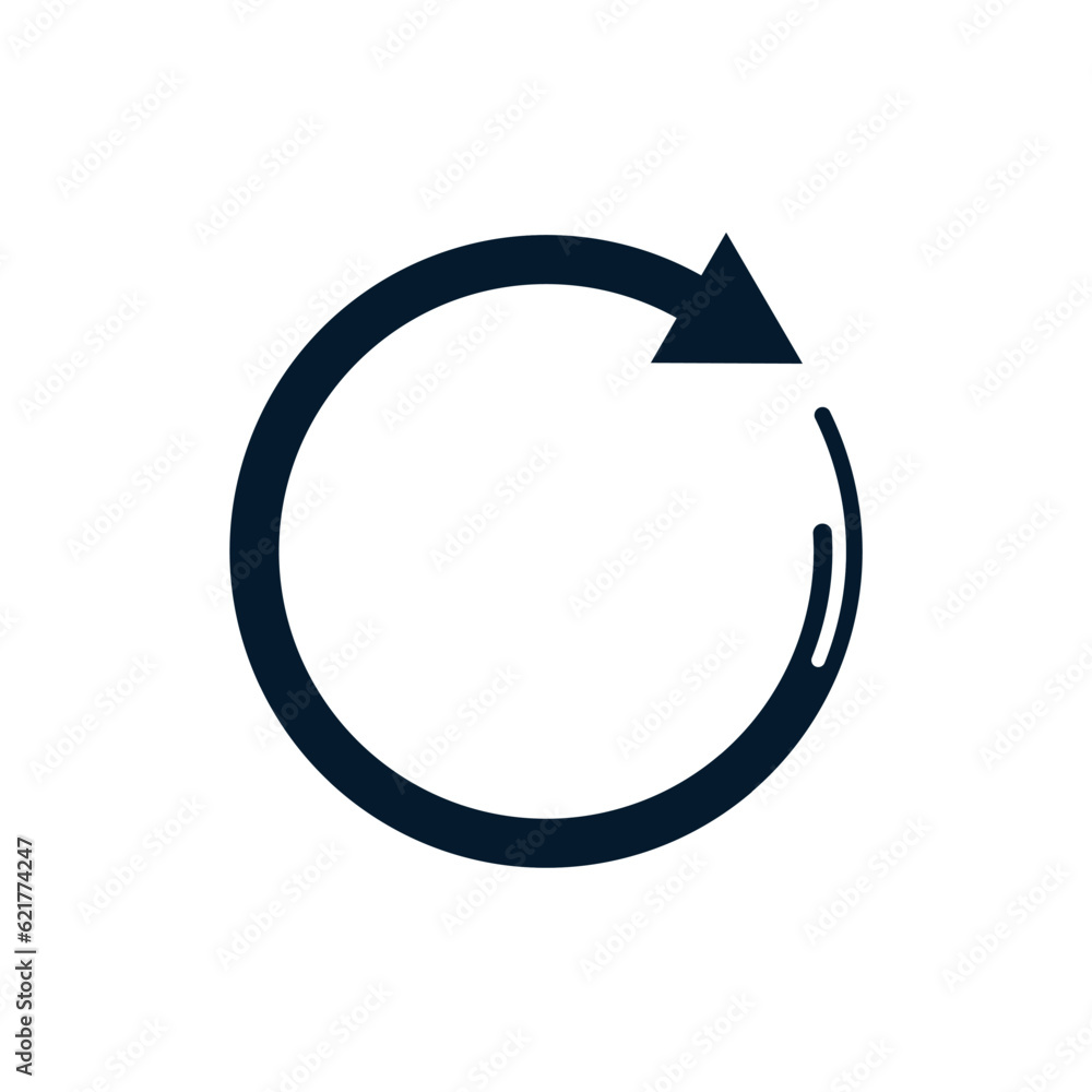Poster arrow in a circle. concept of cyclic rotation. vector icon isolated on white background.