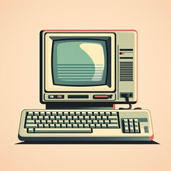 retro computer - illustration created using generative AI tools