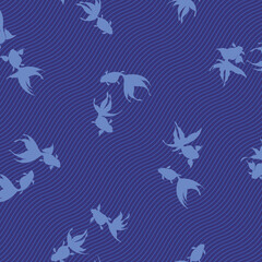 A fish swimming in a Japanese style water flow,