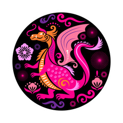 Dragon. Symbol of 2024. Year of the Dragon on the eastern calendar
