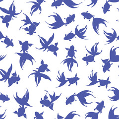 A popular Japanese goldfish that swims gracefully,