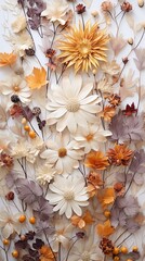 Intricate Fall Dried Wild Flowers Sublimation