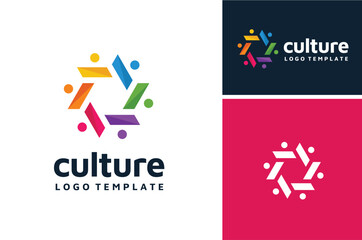 Abstract Colorful Human People for Culture Together Team Work Unity community Logo design