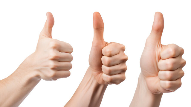 Close-up of hand showing thumbs up sign. Generated AI