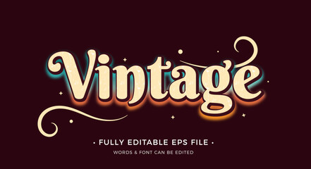 vector retro, vintage text effect, editable 70s and 80s	
