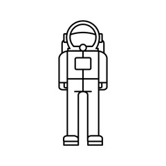 Astronaut Spacesuit Outline Vector Icon Illustration