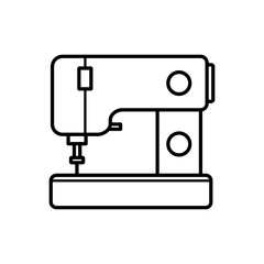 Sewing, Embroidery Machine Outline Vector Icon Illustration