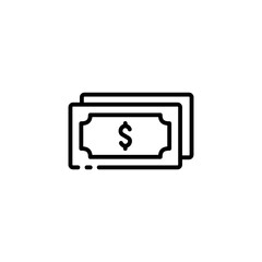 Money. Line icon, black, money banknotes. Vector icons.