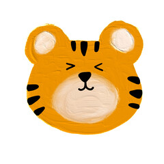 Cute baby tigers. Cartoon jungle animal for kids design.