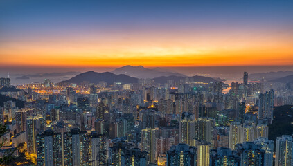 sunset over the city