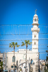 minarett next to church of the nativity, bethlehem, palastine, middle east
