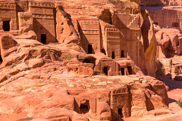 Petra, Jordan ancient Nabataean Royal tombs and main street