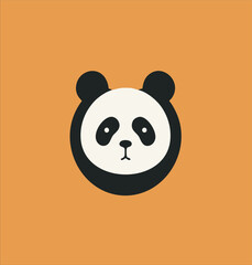 panda head mascot logo vector design for badge, emblem or printing