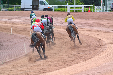 course de chevaux en trot monté