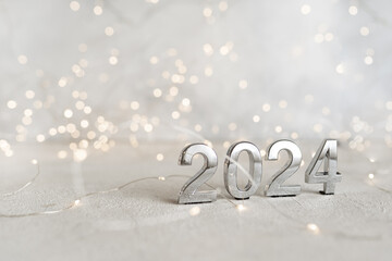 2024 text background. New year and business concept strategy.