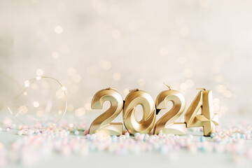 Obraz na płótnie Canvas 2024 text background. New year and business concept strategy.