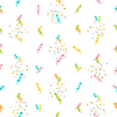 Serpentine, confetti seamless pattern. Background for holiday design.