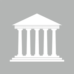 Fototapeta premium Architecture greek building symbol. ancient monument icon. University Icon. Bank Icon.