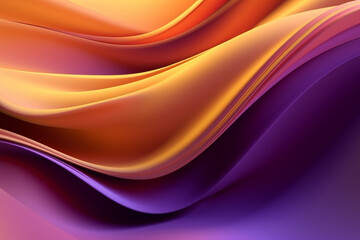 Purple and yellow background adorned with flowing wave elements, crafted in a beautiful graphic design style. ai generated