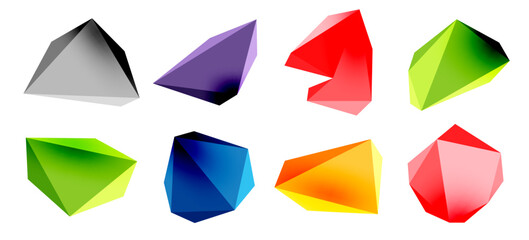 3d low poly triangle design elements