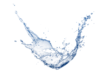 Fotobehang 白い背景に飛び散る青い水しぶきの3dイラスト © k_yu