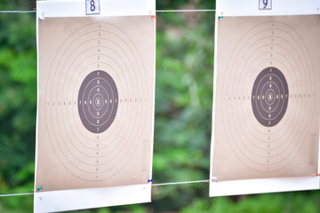 A target sheet set for shooters in the shooting range.