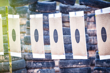 A target sheet set for shooters in the shooting range.