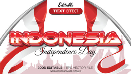 3d text effect independent indonesia
