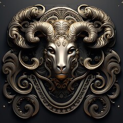 3D Intricate Aries Zodiac Sublimation Tile Seamless