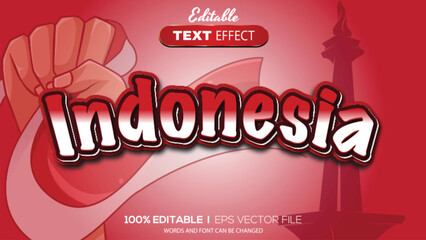 3d text effect independent indonesia