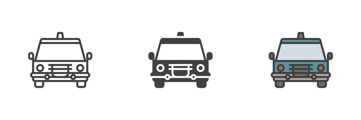 Police car different style icon set