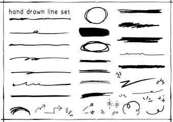 シンプルな手描き曲線のフレーム－罫線