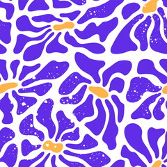 Abstract seamless pattern with colors. Purple blooming. Summer ornament for fabric or packaging