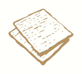 Vector drawing. Two slices of unleavened bread