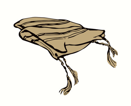 Vector drawing. Jewish clothing tzitzit