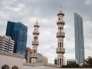 Abu Dhabi city landmarks Al Hosn modern museum celebrating the UAE culture and heritage , heritage museum famous tourist center in downtown