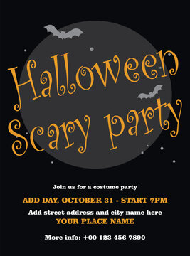 Halloween scary party poster flyer or social media post design