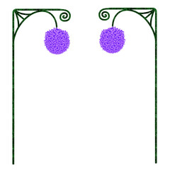 Obraz premium Vine gate with violet flowers 