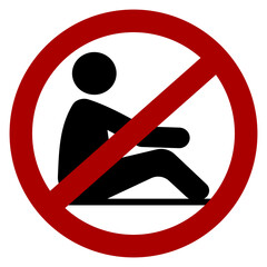 "Do not sit on floor" icon