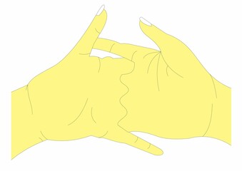 open hand touch illustration with white background 