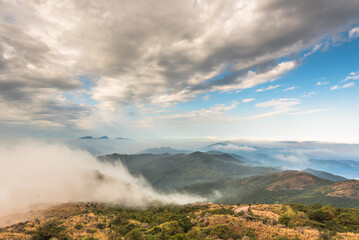 clouds over the mountains