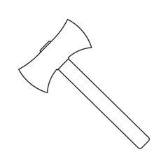 The silhouette of an axe on a white background.